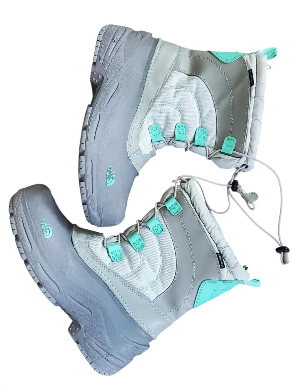 The North Face Alpenglow Light Gray & Mint Lace Snow Boot (US 7/EUR 39)